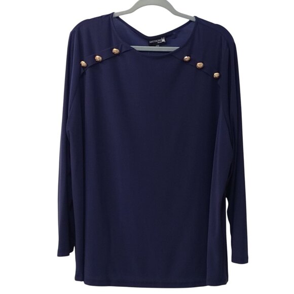 (NWT) Antthony Originals: 2-Piece Pull-on Pant Set, Size 2X, Navy Blue - Picture 2 of 11